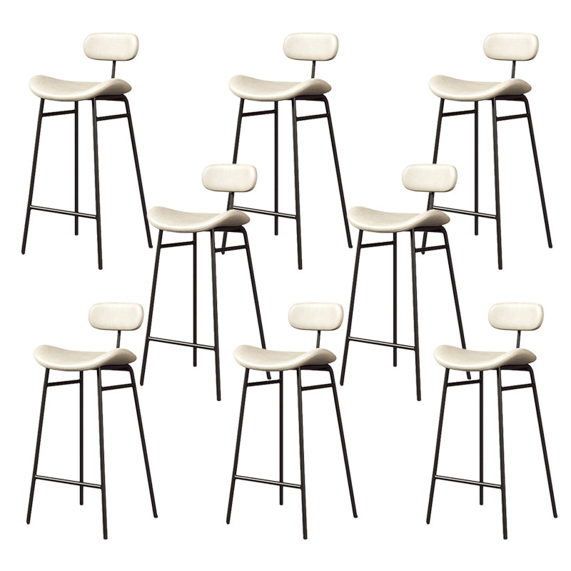 Modern Backrest Counter Stool Iron Cafe Bar Stool with Cushion and Pedal