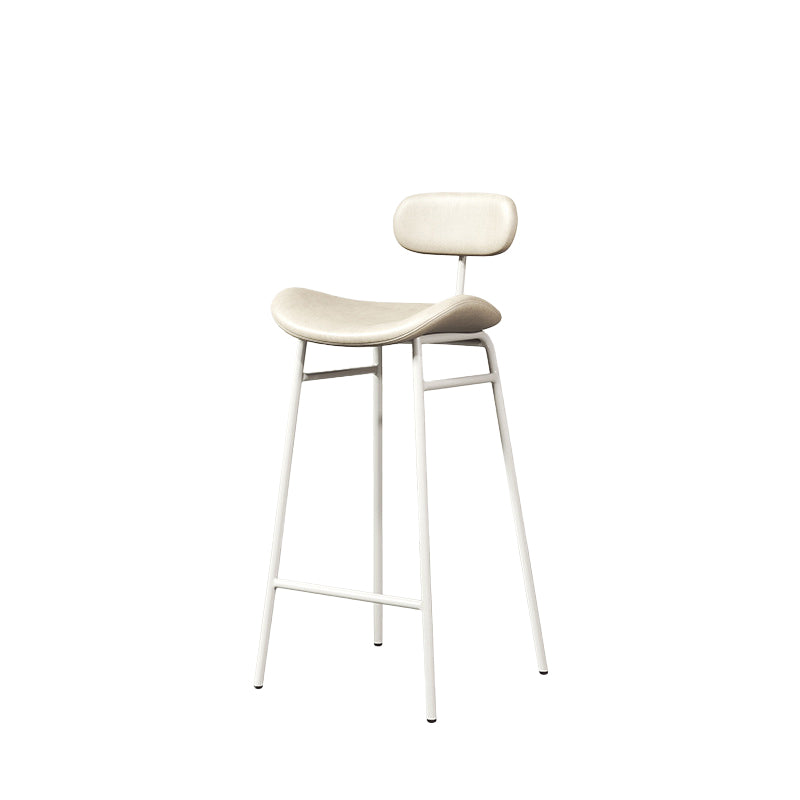 Modern Backrest Counter Stool Iron Cafe Bar Stool with Cushion and Pedal