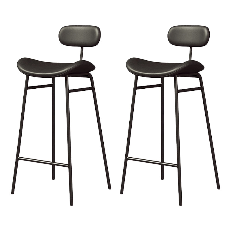 Modern Backrest Counter Stool Iron Cafe Bar Stool with Cushion and Pedal