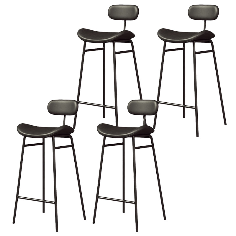 Modern Backrest Counter Stool Iron Cafe Bar Stool with Cushion and Pedal