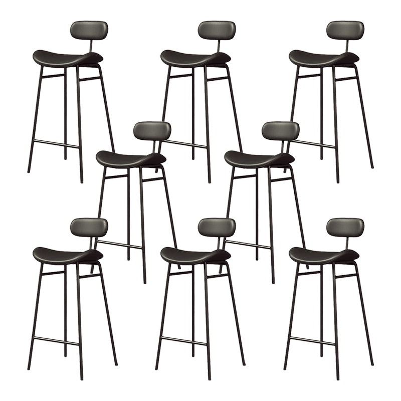 Modern Backrest Counter Stool Iron Cafe Bar Stool with Cushion and Pedal