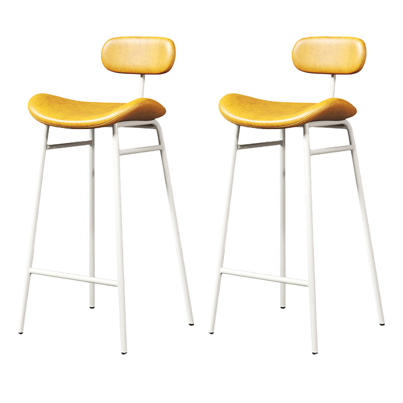 Modern Backrest Counter Stool Iron Cafe Bar Stool with Cushion and Pedal