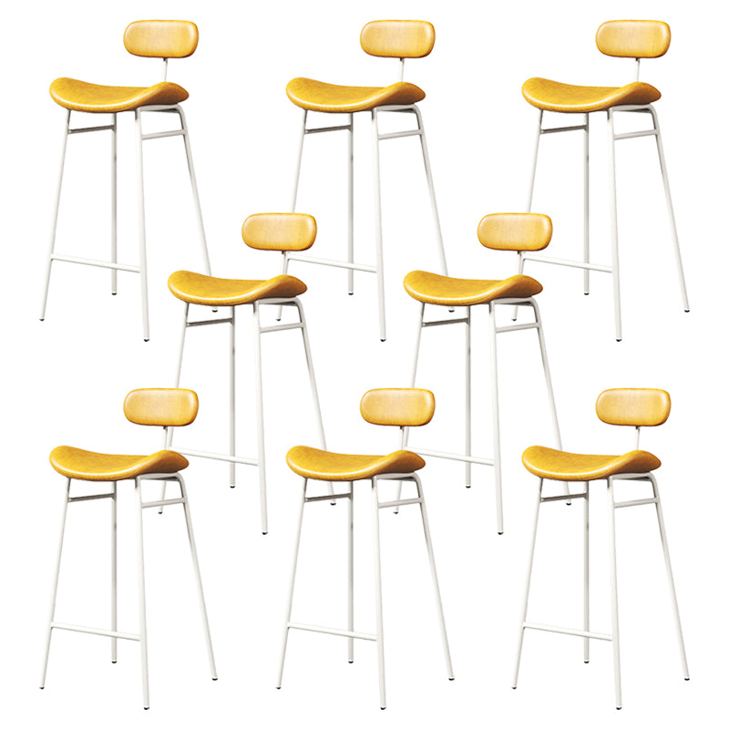 Modern Backrest Counter Stool Iron Cafe Bar Stool with Cushion and Pedal