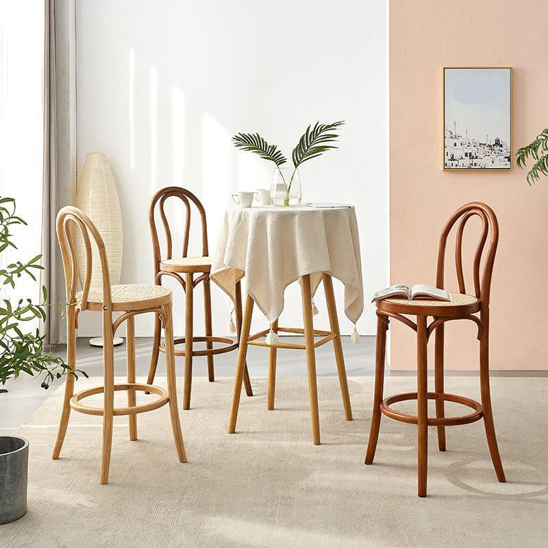 4 Legs Bar Stool Industrial Style Wooden Counter Height Stools