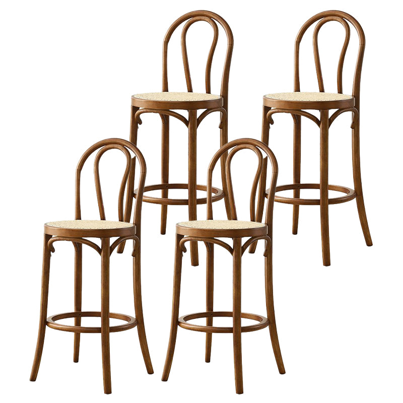 4 Legs Bar Stool Industrial Style Wooden Counter Height Stools