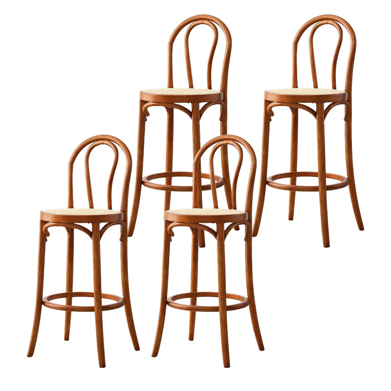 4 Legs Bar Stool Industrial Style Wooden Counter Height Stools