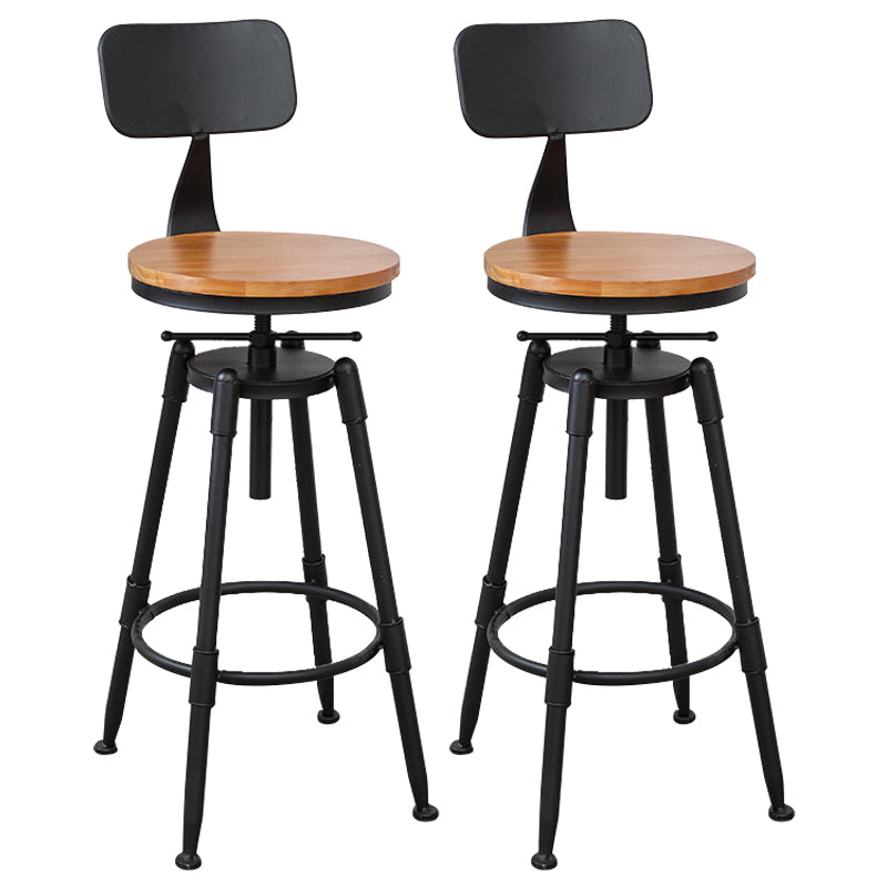 Industrial Armless Elevatable Counter Stool Iron Bar Stool with Pedal for Cafe