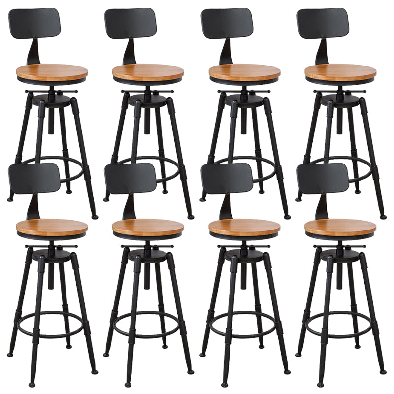 Industrial Armless Elevatable Counter Stool Iron Bar Stool with Pedal for Cafe