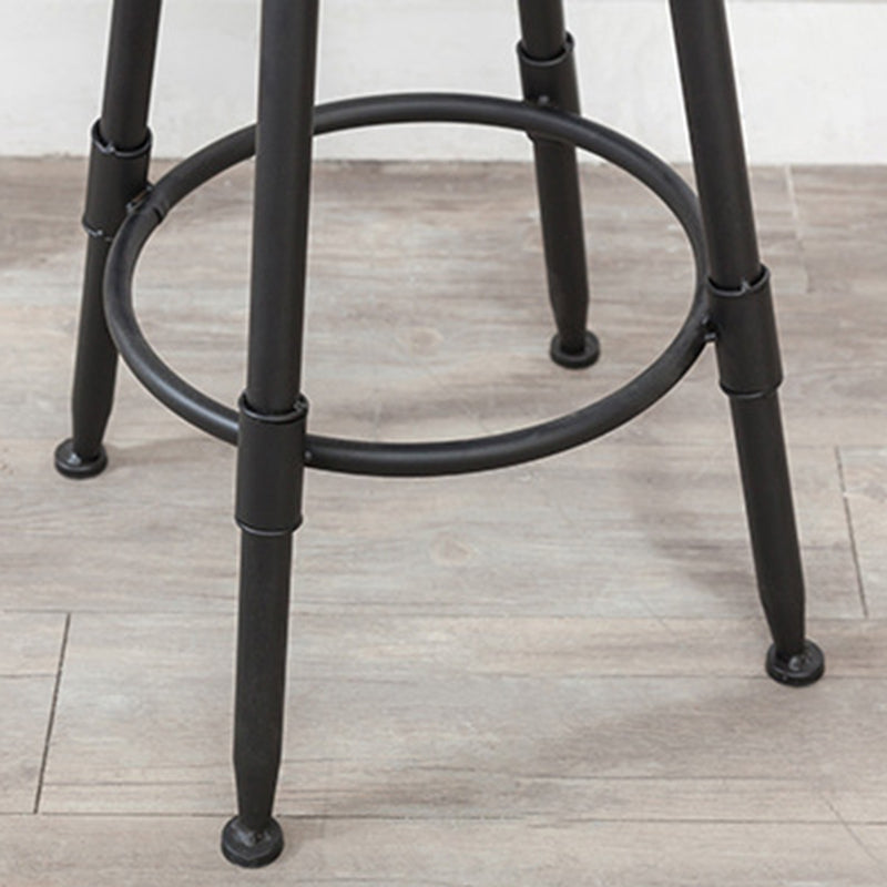 Industrial Armless Elevatable Counter Stool Iron Bar Stool with Pedal for Cafe