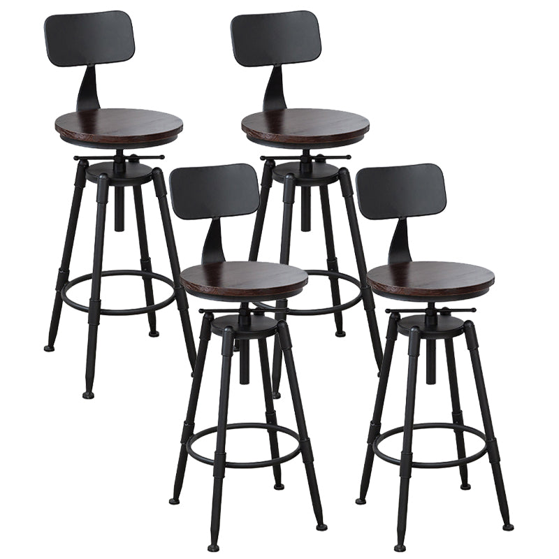Industrial Armless Elevatable Counter Stool Iron Bar Stool with Pedal for Cafe
