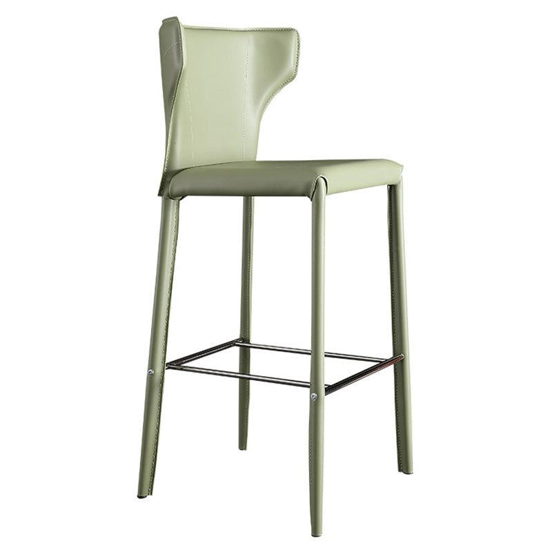 Glam Leather Counter Height Stools Low Back Bar Stools for Indoor