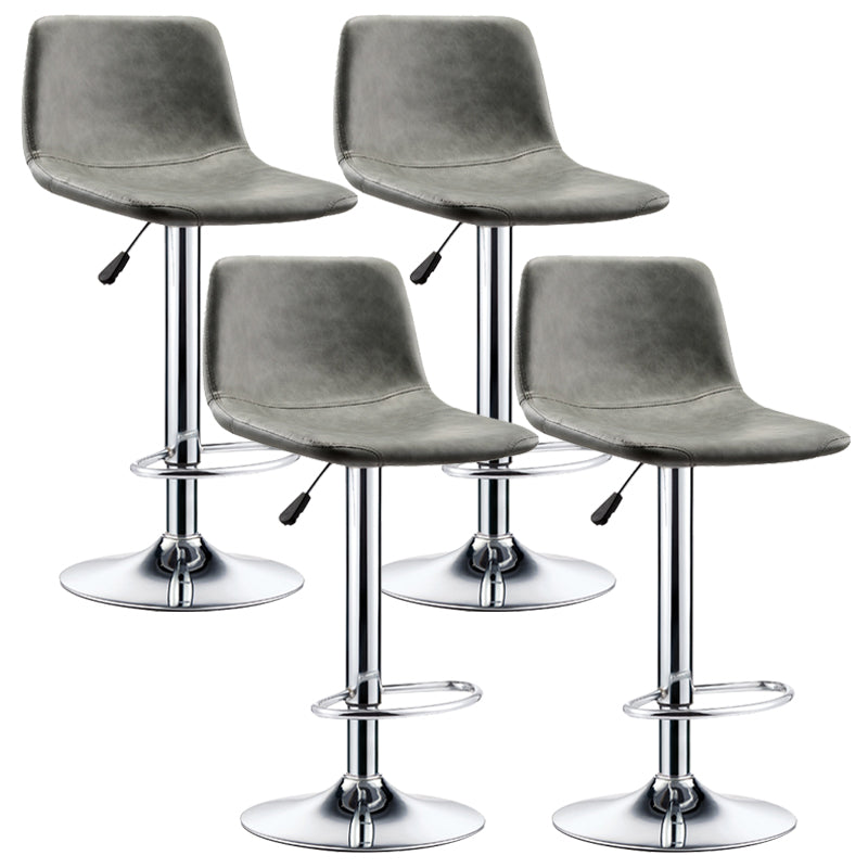 Industrial Leather Counter Height Stools Low Back Bar Stool for Bar