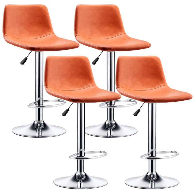 Industrial Leather Counter Height Stools Low Back Bar Stool for Bar