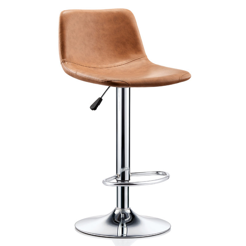 Industrial Leather Counter Height Stools Low Back Bar Stool for Bar