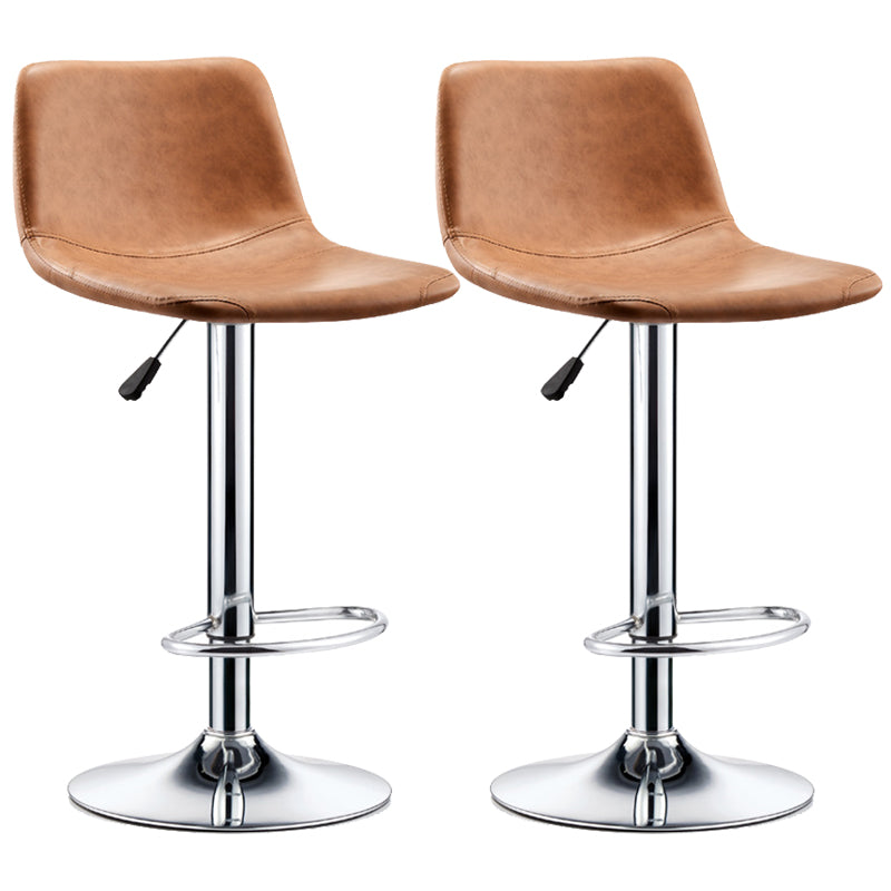 Industrial Leather Counter Height Stools Low Back Bar Stool for Bar