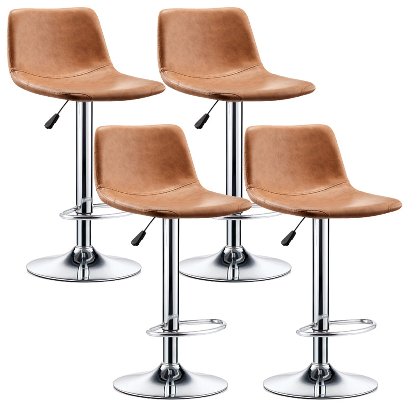 Industrial Leather Counter Height Stools Low Back Bar Stool for Bar