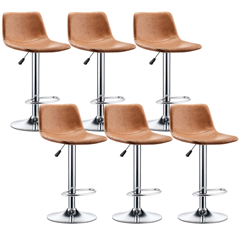 Industrial Leather Counter Height Stools Low Back Bar Stool for Bar