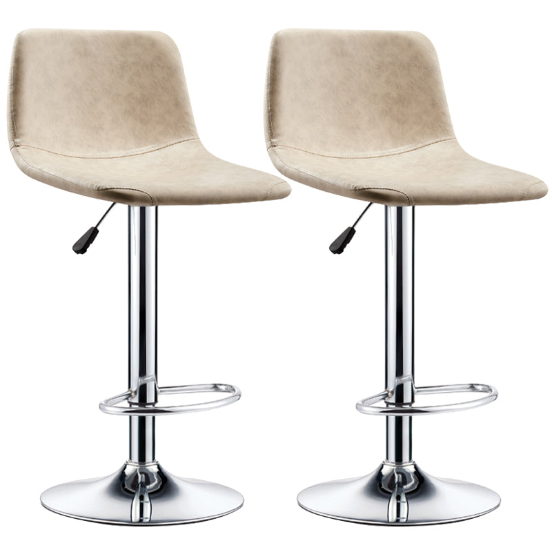 Industrial Leather Counter Height Stools Low Back Bar Stool for Bar