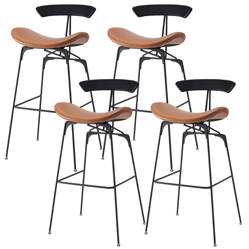 Glam Iron Counter Height Stools Cushion Bar Stool for Bristol