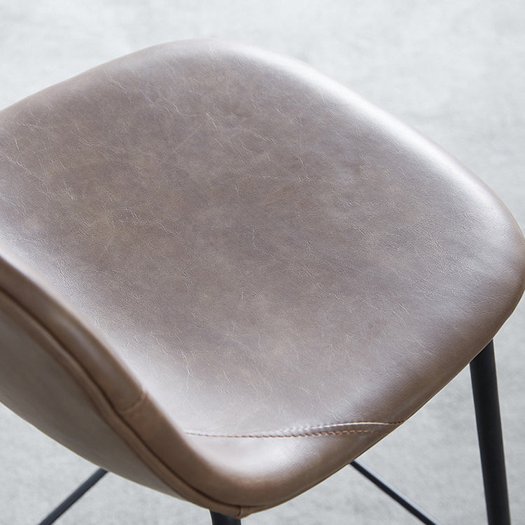 Leather Bar Stool Modern Backrest Counter Stool for Bristol with Metal Base