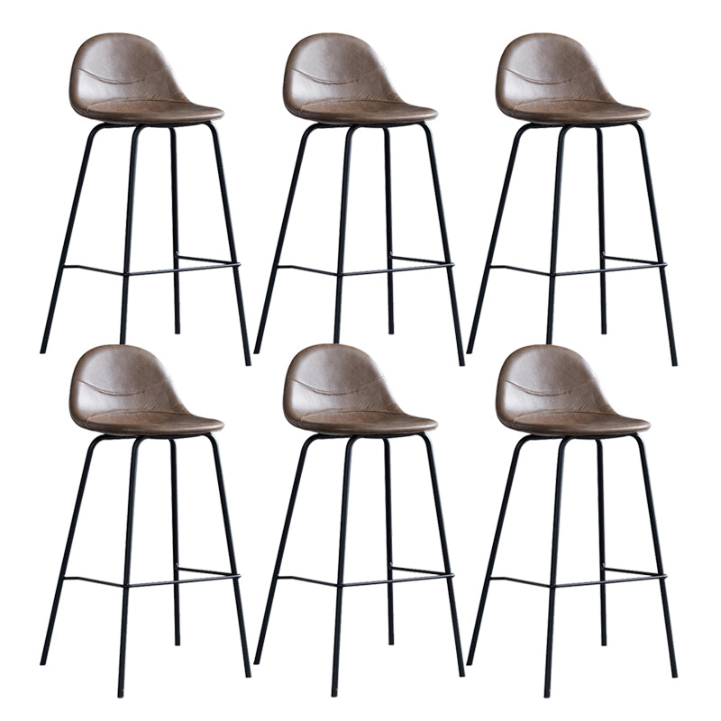 Leather Bar Stool Modern Backrest Counter Stool for Bristol with Metal Base