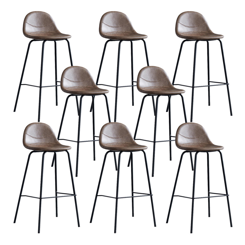 Leather Bar Stool Modern Backrest Counter Stool for Bristol with Metal Base