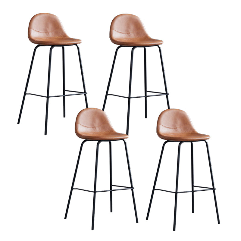 Leather Bar Stool Modern Backrest Counter Stool for Bristol with Metal Base