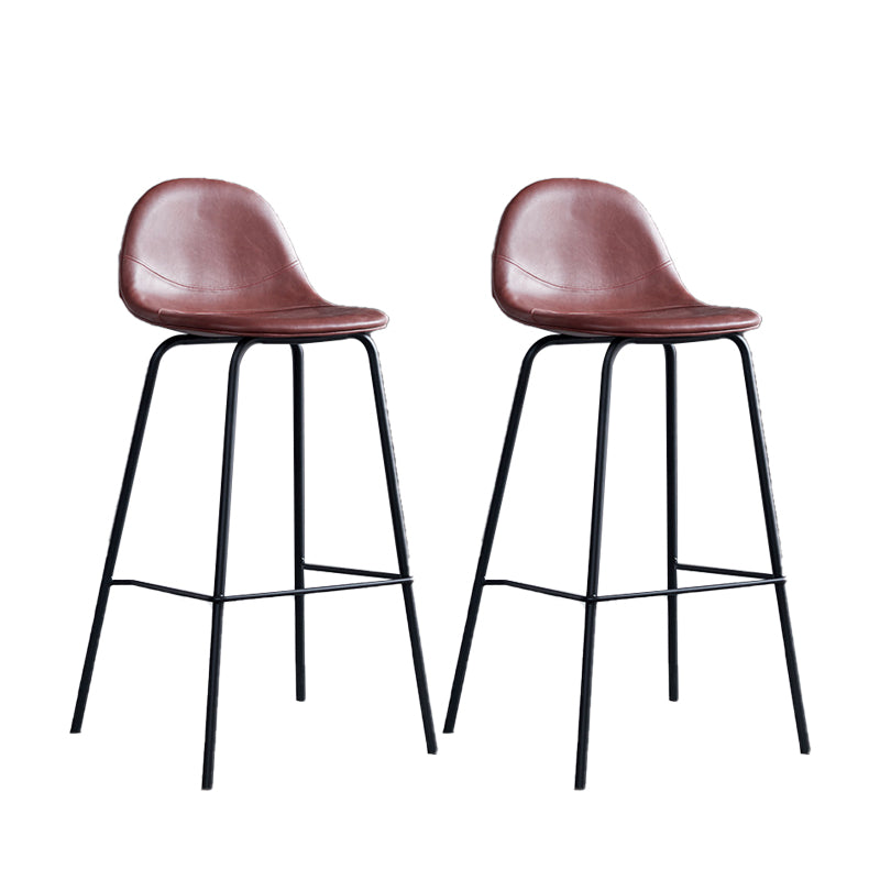 Leather Bar Stool Modern Backrest Counter Stool for Bristol with Metal Base