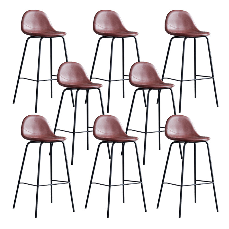 Leather Bar Stool Modern Backrest Counter Stool for Bristol with Metal Base