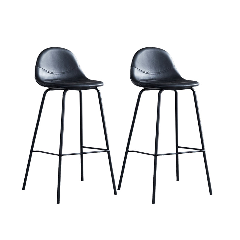 Leather Bar Stool Modern Backrest Counter Stool for Bristol with Metal Base