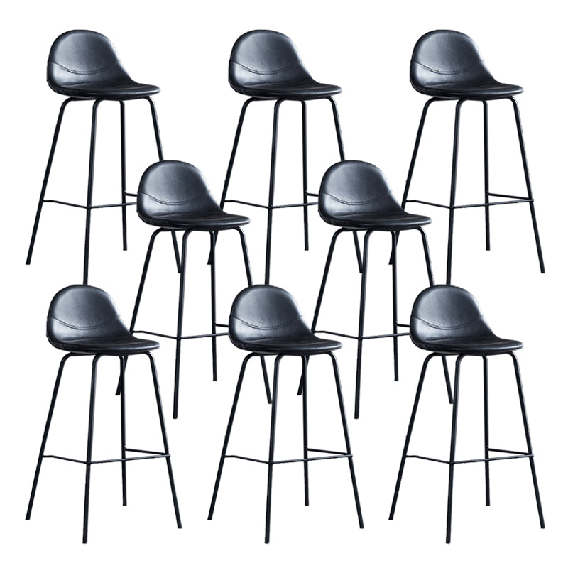 Leather Bar Stool Modern Backrest Counter Stool for Bristol with Metal Base
