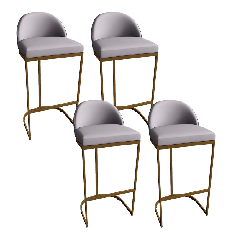 Contemporary Armless Dining Stools Metal Bar Stools with Footrest