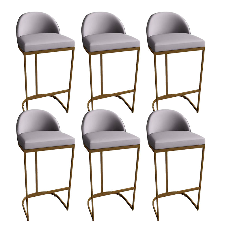 Contemporary Armless Dining Stools Metal Bar Stools with Footrest