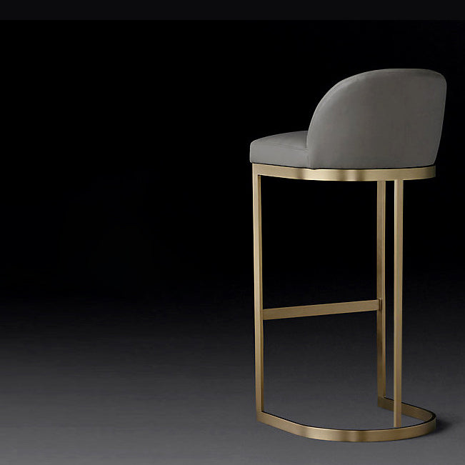 Contemporary Armless Dining Stools Metal Bar Stools with Footrest