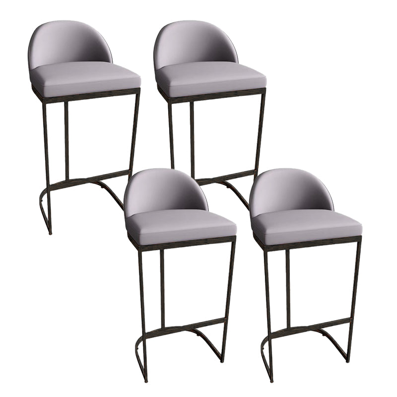 Contemporary Armless Dining Stools Metal Bar Stools with Footrest