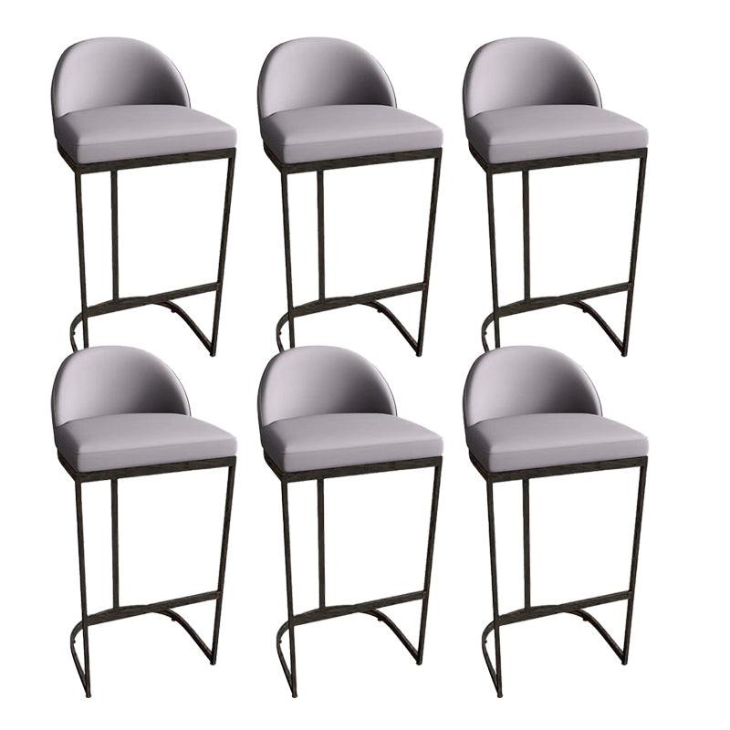 Contemporary Armless Dining Stools Metal Bar Stools with Footrest