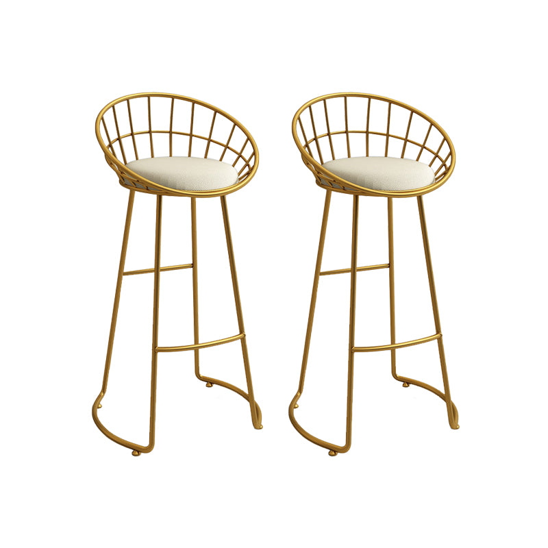 Contemporary Armless Dining Stools Metal Bar Stools with Footrest