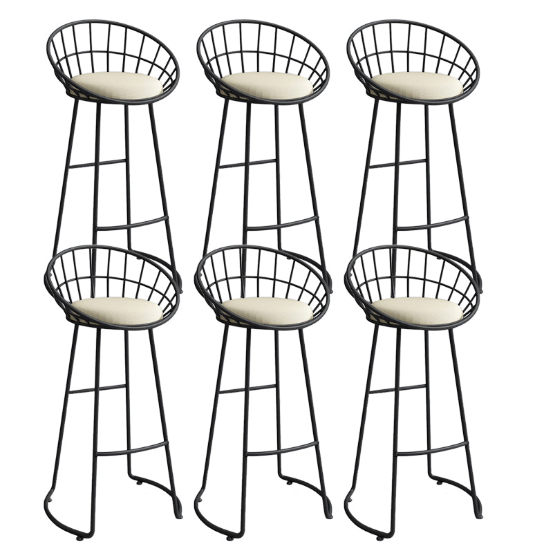Contemporary Armless Dining Stools Metal Bar Stools with Footrest