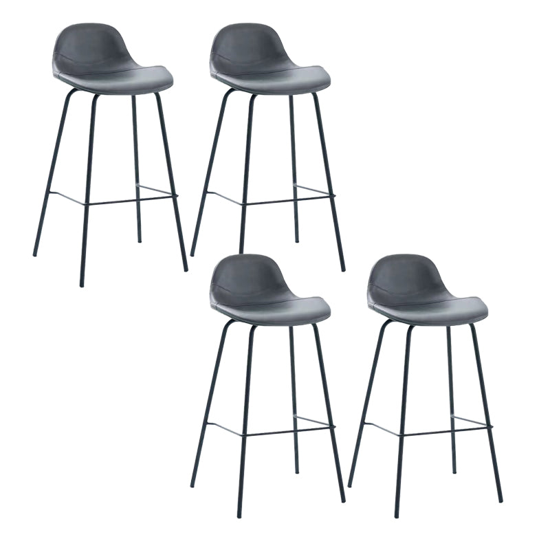 Leather Armless Bar Stool Modern Backrest Counter Stool for Dining Room