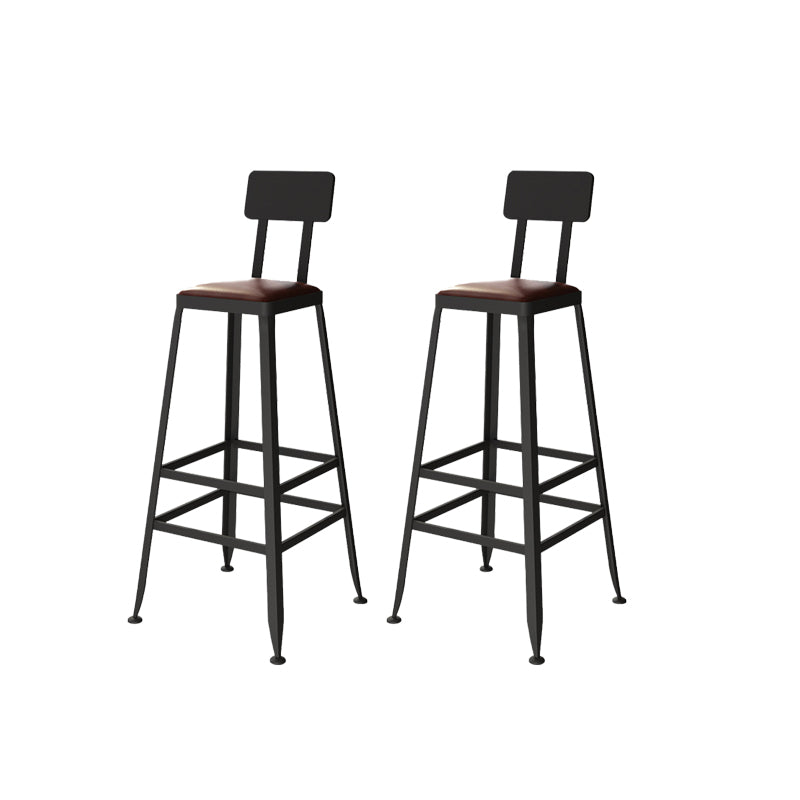 Contemporary Dining Stools Armless Bar Stools Black Metal Legs