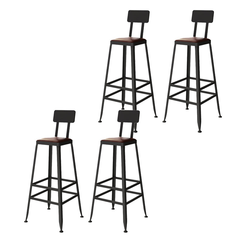 Contemporary Dining Stools Armless Bar Stools Black Metal Legs