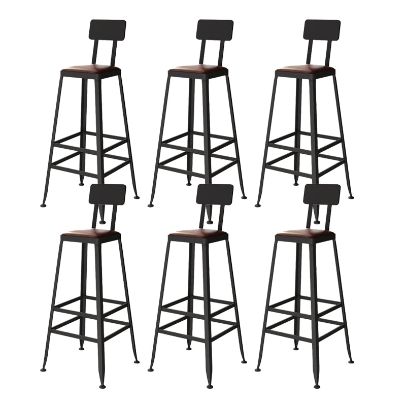 Contemporary Dining Stools Armless Bar Stools Black Metal Legs
