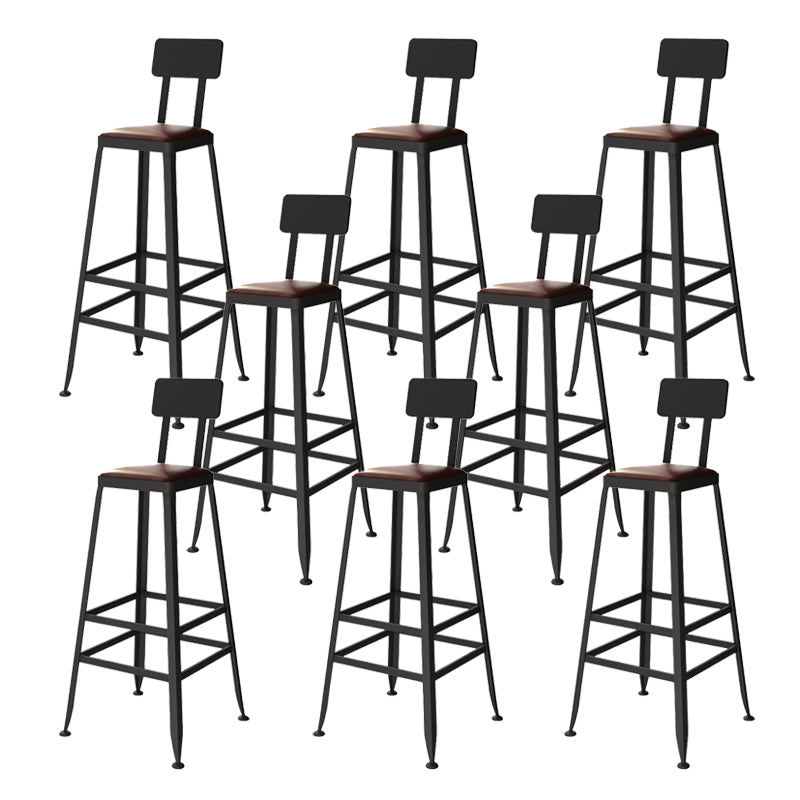 Contemporary Dining Stools Armless Bar Stools Black Metal Legs