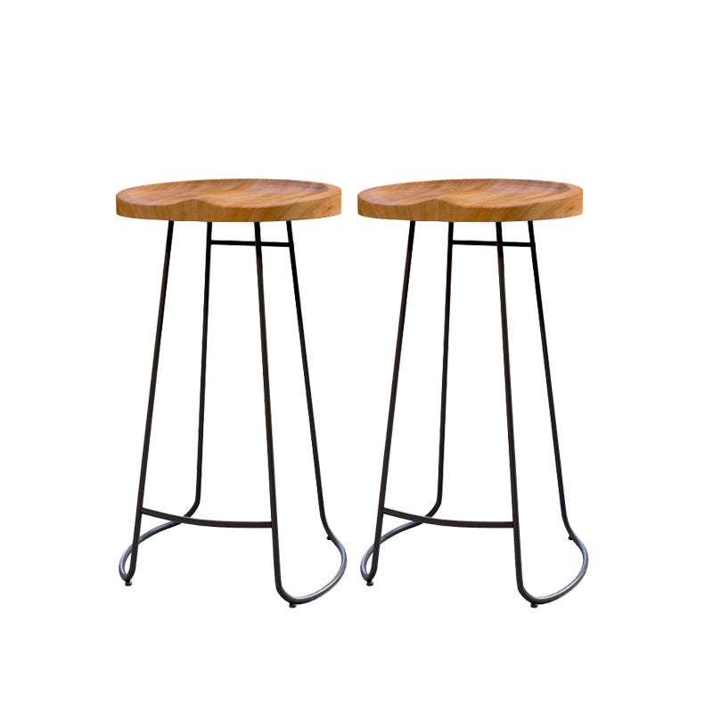Contemporary Dining Stools Armless Bar Stools Black Metal Legs