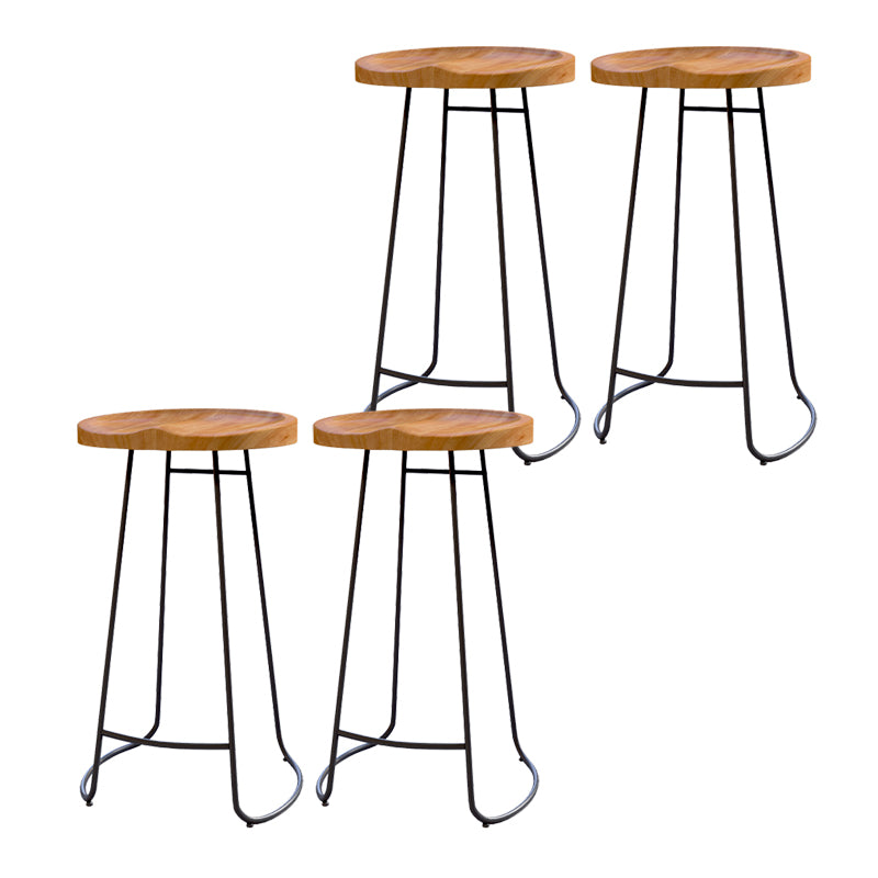 Contemporary Dining Stools Armless Bar Stools Black Metal Legs