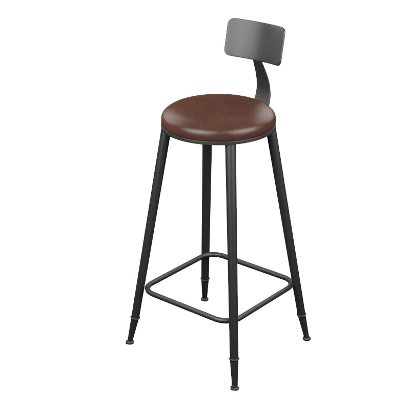 Contemporary Dining Stools Armless Bar Stools Black Metal Legs