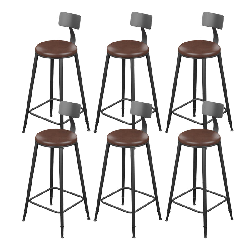 Contemporary Dining Stools Armless Bar Stools Black Metal Legs