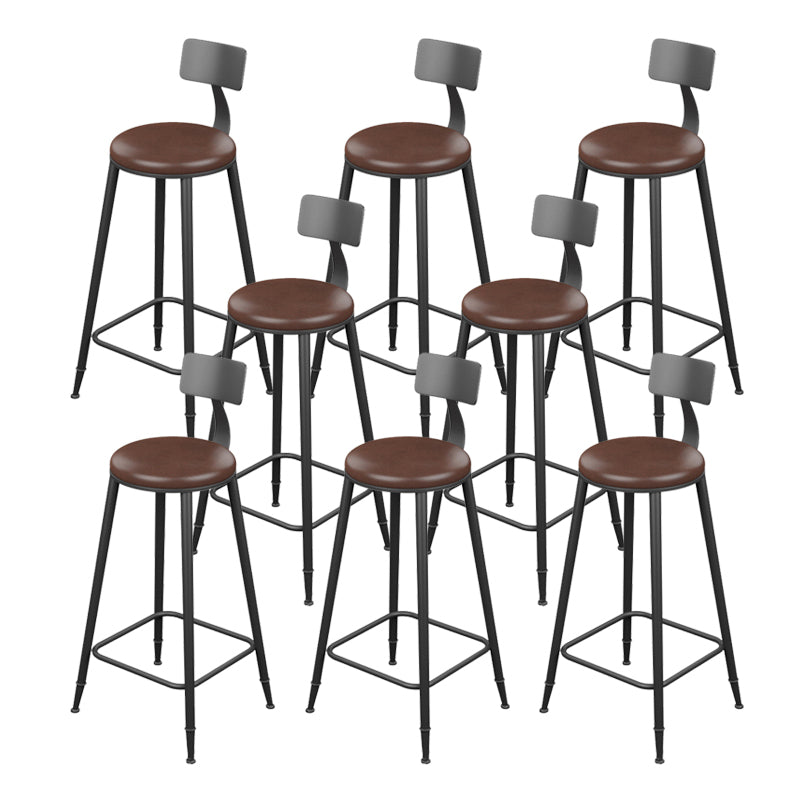 Contemporary Dining Stools Armless Bar Stools Black Metal Legs