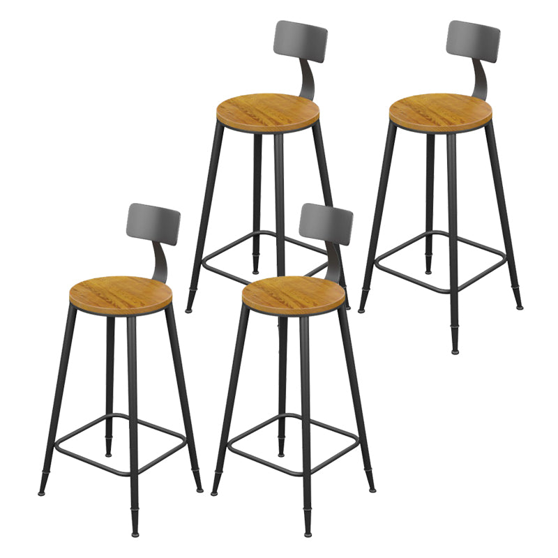 Contemporary Dining Stools Armless Bar Stools Black Metal Legs