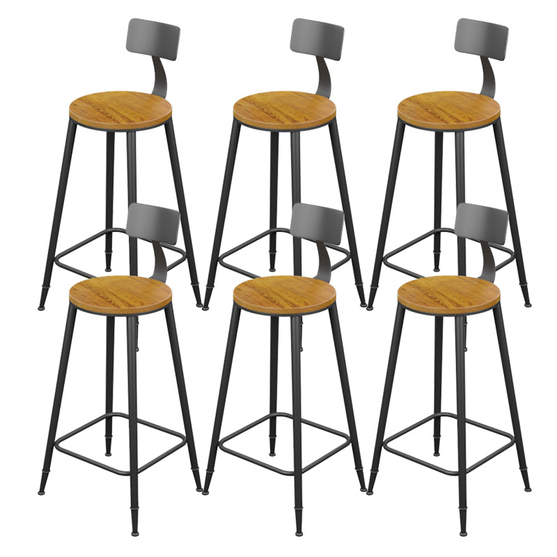 Contemporary Dining Stools Armless Bar Stools Black Metal Legs